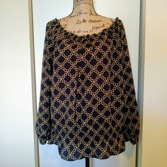 MICHAEL Michael Kors Tops - MICHAEL Michael Kors Black Logo Blouse XL